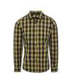 PR350 Premier Ladies Mulligan Check Long Sleeve Shirt Camel / Navy colour image